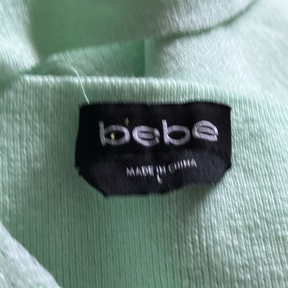 Bebe Women's‎ Lace Detail Sweater Midi Dress - Green -V cleavage V back Sz L - Picture 10 of 11